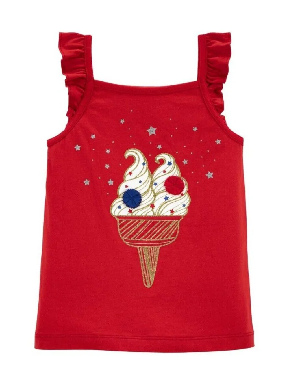 Carter’s | Red, White and Blue 4Th of July Glitter Ice Cream Tank | Size 3T